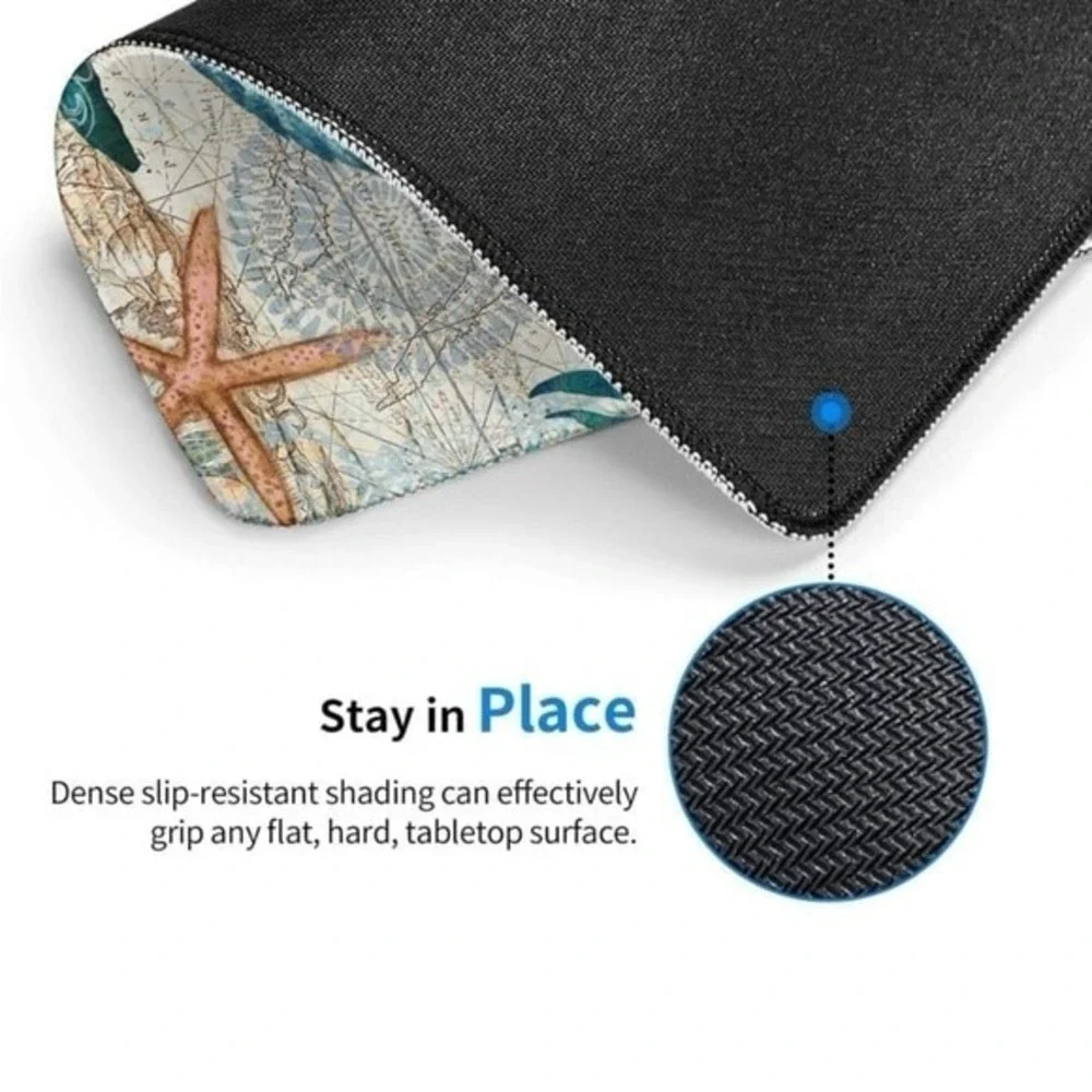 Sea Turtle Ocean Rectangle Mouse Pad, Washable Mousepads, Non-Slip Mouse Mat wit